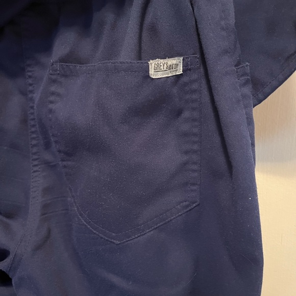 Grey’s Anatomy by Barco Indigo XS Riley Set. Mock wrap V-Neck Scrubs Top & Pants - Picture 12 of 12